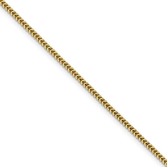 1.4mm 14k Yellow Gold Solid Franco Chain Necklace 22 Inch